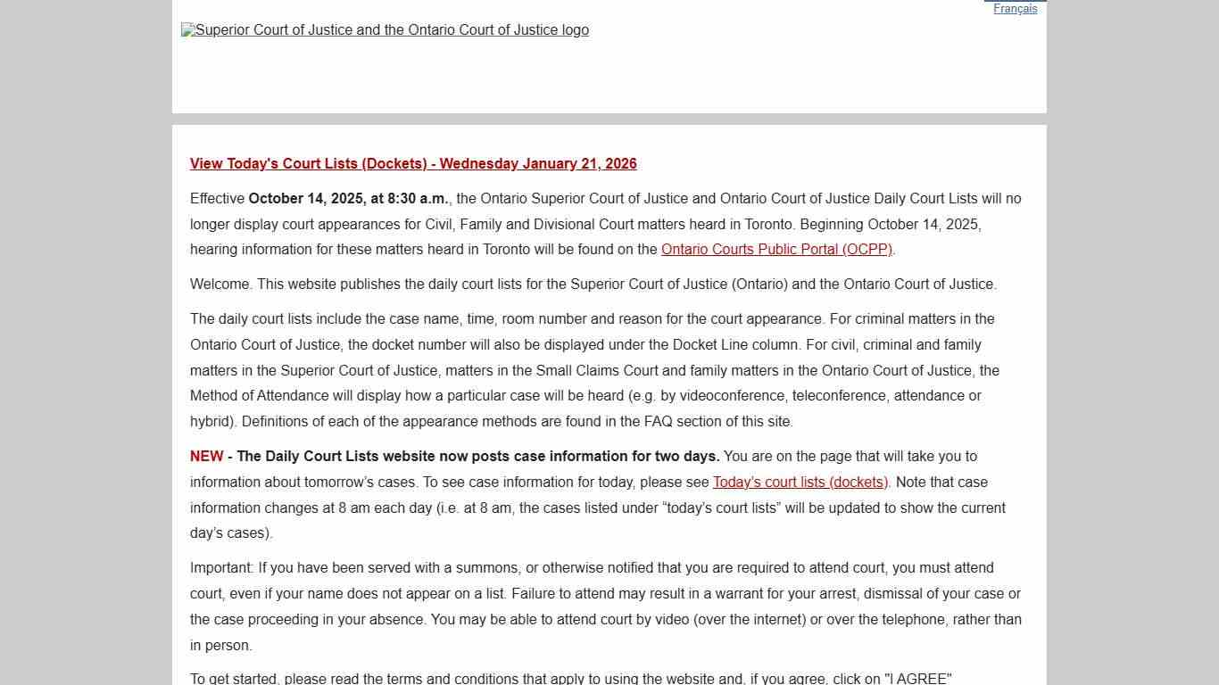 Home - Daily Court Lists - Tomorrow